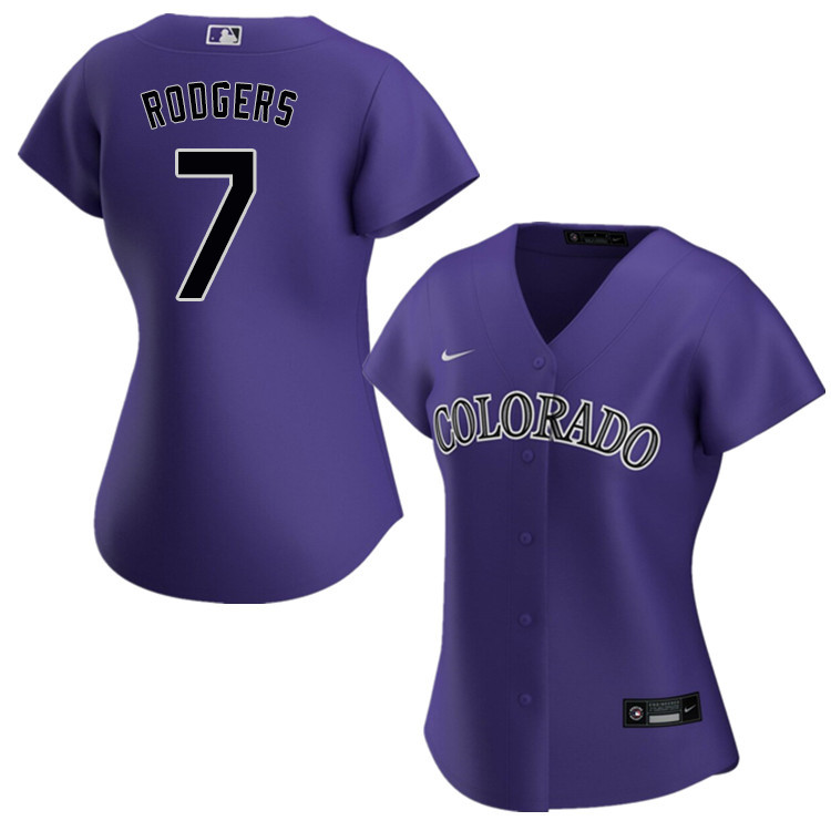 Nike Women #7 Brendan Rodgers Colorado Rockies Baseball Jerseys Sale-Purple